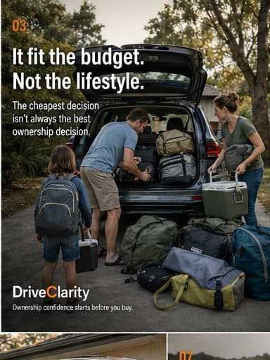 Australian family packing camping, sport and weekend gear into a vehicle