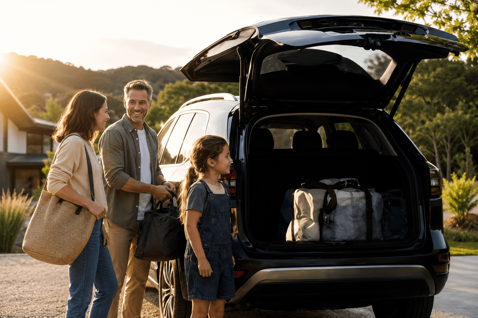 Australian family preparing their SUV before a vehicle decision